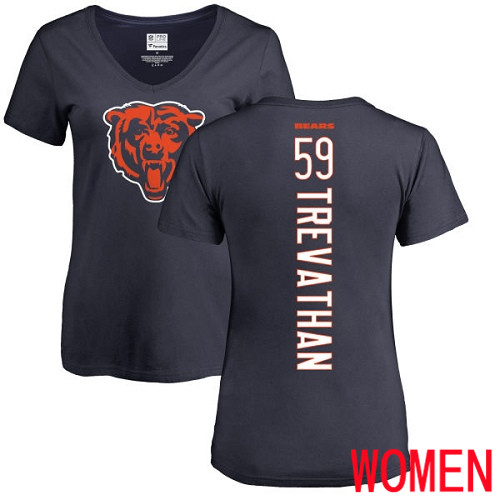 Chicago Bears Navy Blue Women Danny Trevathan Backer NFL Football #59 T Shirt